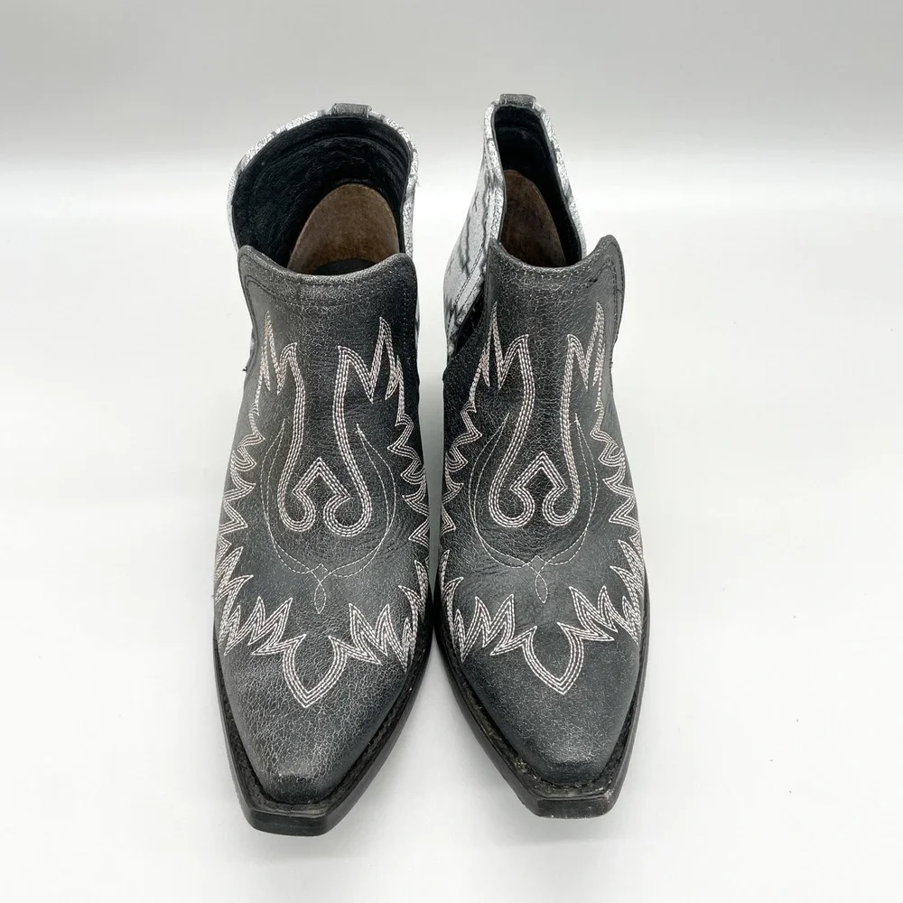 Ariat Pendleton Dixon Boots Womens 9B Black White Leather Western Aztec Festival